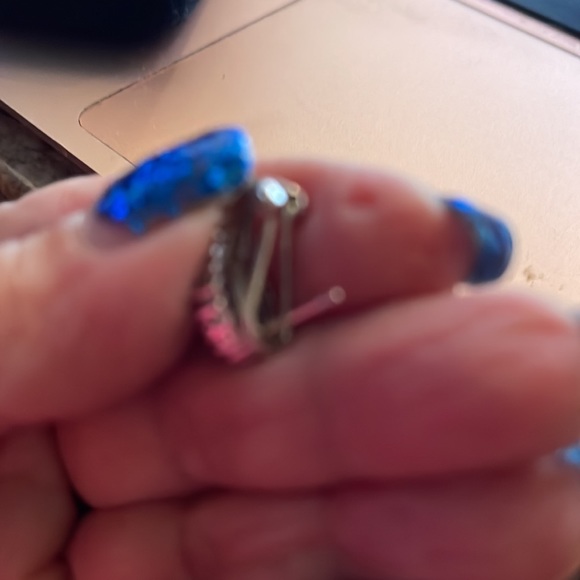 New Authentic Diamond & Tanzanite Earrings Omega Clasp - Picture 3 of 3